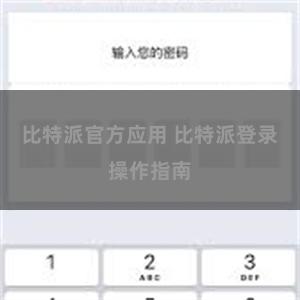 比特派官方应用 比特派登录操作指南